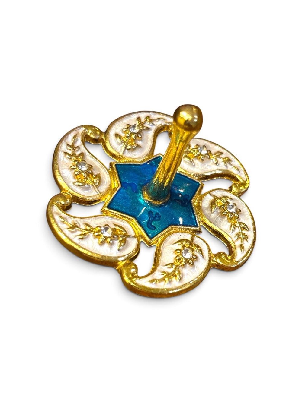 Tahari Gold and Teal Decorative Knob Accent
